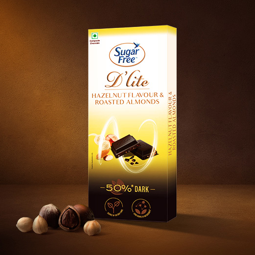 Sugar Free D'lte Dark Hazelnut & Roasted Almonds Chocolate Sugar Free D'lte Dark Hazelnut & Roasted Almonds Chocolate